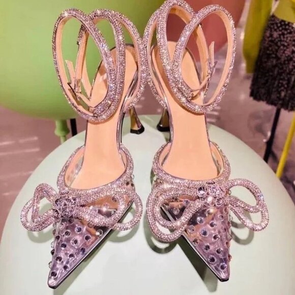 Pink Crush Diamond Bow Heels Womens (SIZE 9.5 US / 41 EU) - Picture 1 of 6